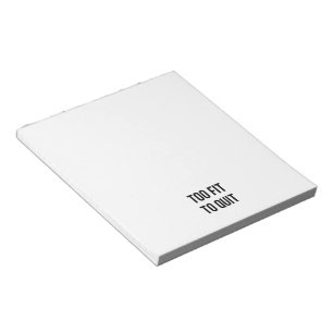 Bloc-note Citations de motivation de gym Too Fit Noir Blanc