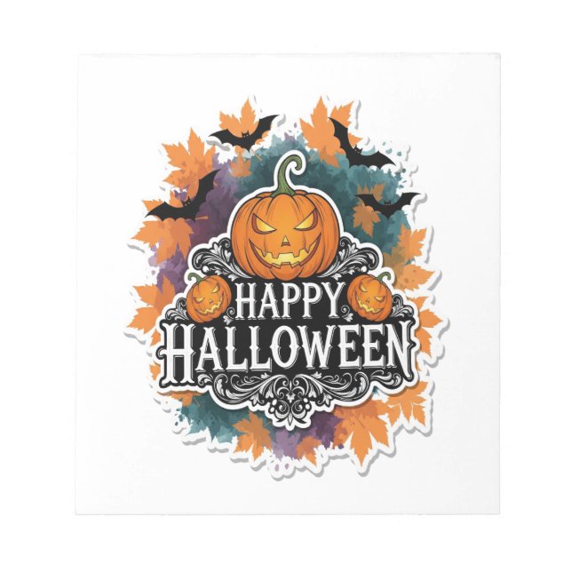 Bloc-note Citations drôles et effrayantes Halloween Joyeux (Devant)