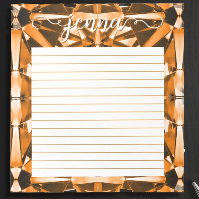 Bloc-note Citrine Gemstone Linked Personnalisé (Créateur téléchargé)