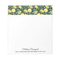 Citron et Limon Motif de fruits en vert et jaune