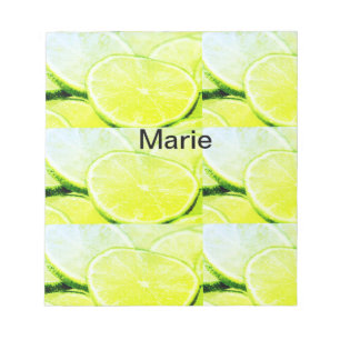 Bloc-note Citron vert jaune simple ajouter un nom minimal pe