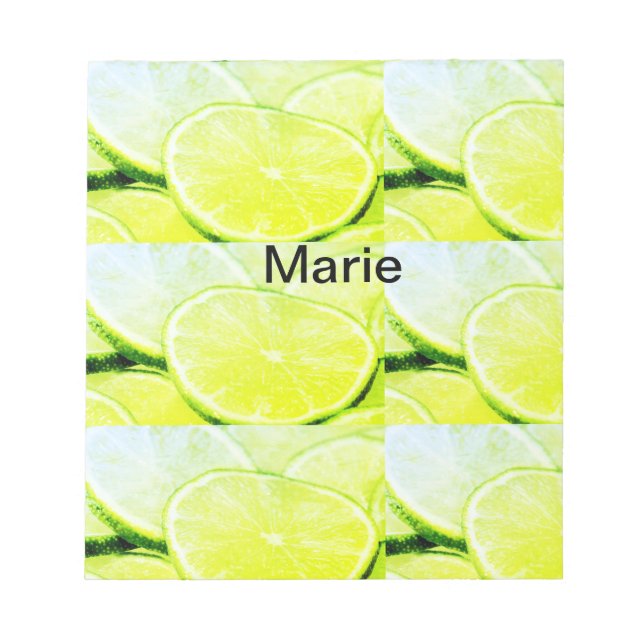 Bloc-note Citron vert jaune simple ajouter un nom minimal pe (Devant)
