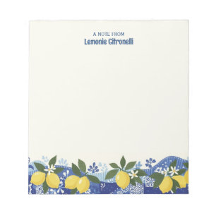 Bloc-note Citrons d'Amalfi Citron Italien Personnalisé