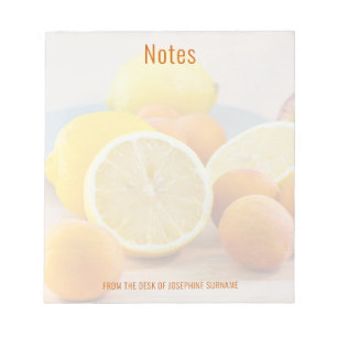 Bloc-note Citrons Et Abricots Photographie De Nourriture Nat