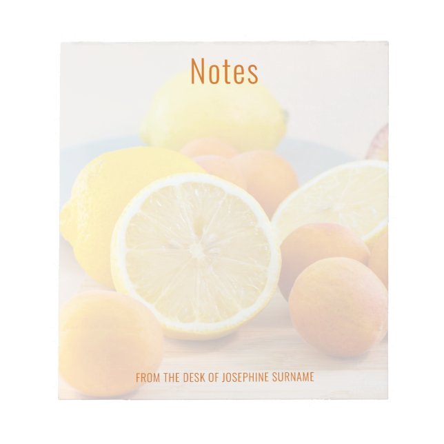 Bloc-note Citrons Et Abricots Photographie De Nourriture Nat (Devant)