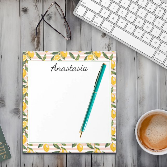 Bloc-note Citrons et En vichy rose jaune (Créateur téléchargé)