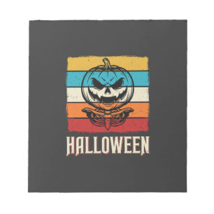Bloc-note Citrouille Crâne Halloween Rétro Vintage