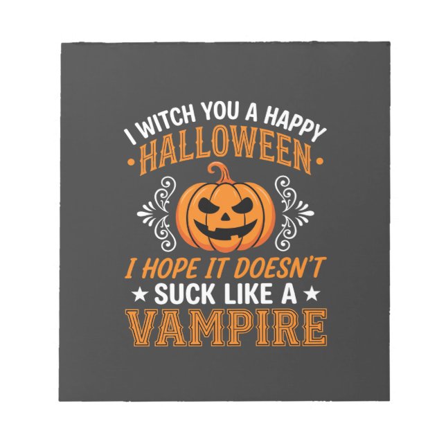 Bloc-note Citrouille de vampire drôle d'Halloween (Devant)