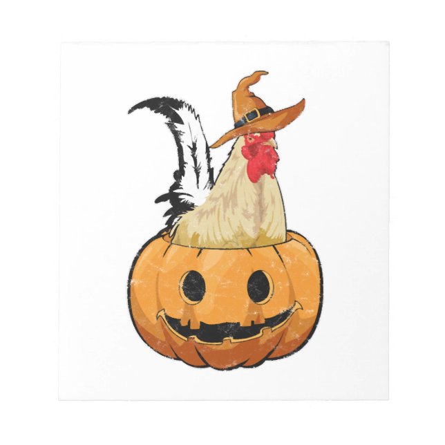 Bloc-note Citrouille d'Halloween Sorcière Mignonne Poulet (Devant)