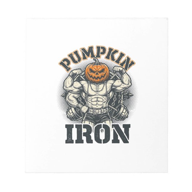 Bloc-note Citrouille Fer Vintage Bodybuilding Design Hallowe (Devant)