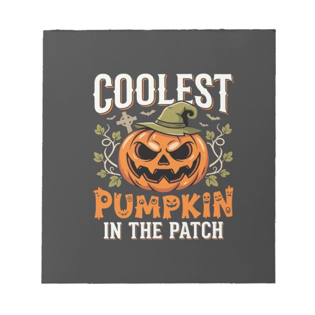 Bloc-note Citrouille la plus cool du patch Design Halloween (Devant)