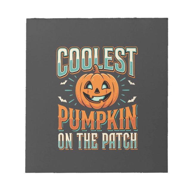 Bloc-note Citrouille la plus cool du patch Design Halloween_ (Devant)