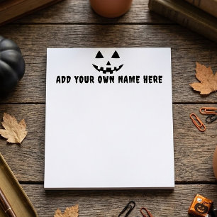 Bloc-note Citrouille Personnalisée Halloween Votre Nom