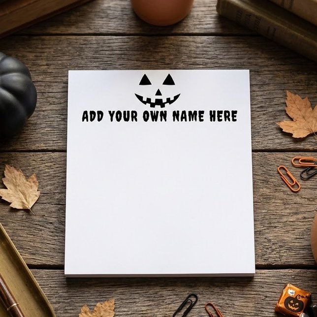 Bloc-note Citrouille Personnalisée Halloween Votre Nom (Créateur téléchargé)