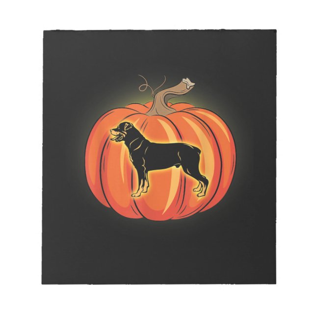 Bloc-note Citrouille Rottweiler Amoureux des chiens costume  (Devant)
