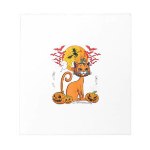 Bloc-note Citrouille Sculptee Chat Tete Horreur Halloween Pr