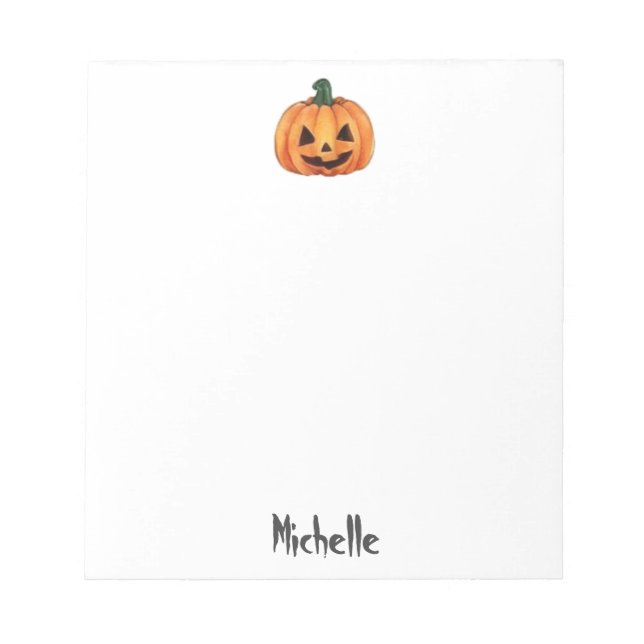 Bloc-note Citrouille Thème Halloween Nom Personnalisé Tendan (Devant)