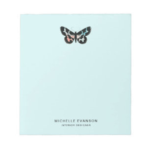 Bloc-note Clair Aqua Bleu Aquarelle Papillon Logo
