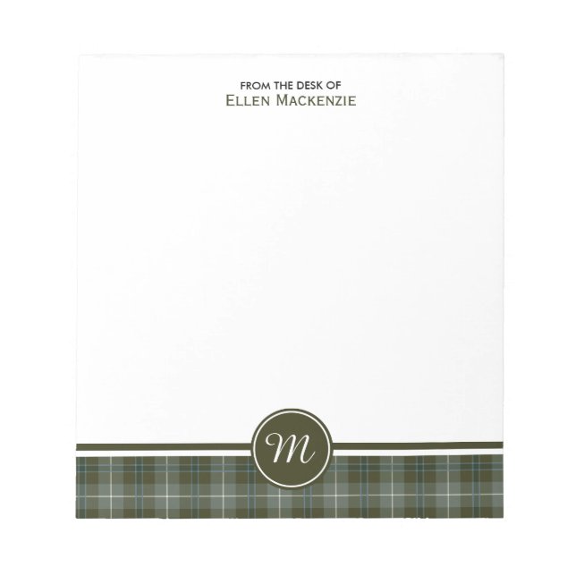 Bloc-note Clan Douglas Patiné Tartan Monogramme (Devant)