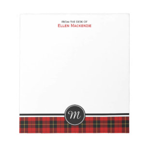 Bloc-note Clan Wallace Tartan Monogramme