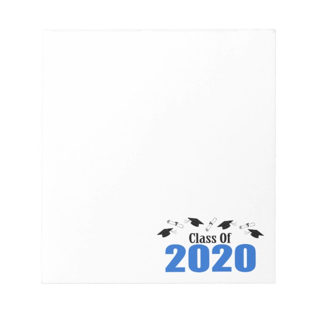 Bloc-note Classe De 2020 Casquettes Et Diplômes (Bleu) (Devant)