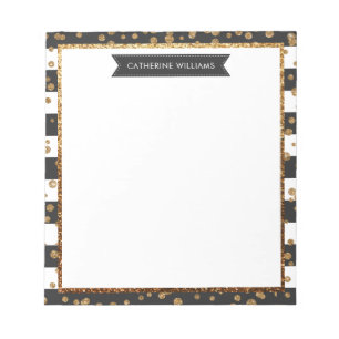 Bloc-note Classic Black Stripe Gold Parties scintillant Spar