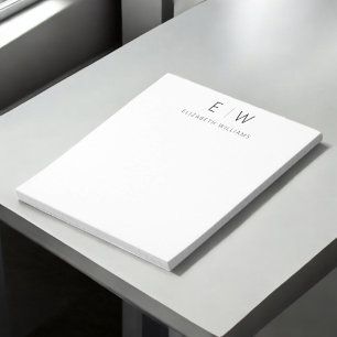Bloc-note Classic Élégant Moderne Minimaliste Nom Monogramme