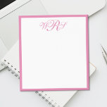 Bloc-note Classic Monogram Pink<br><div class="desc">Create your own personalized monogram notepad featuring custom 3 letter initials in elegant script typography.</div>