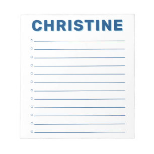 Bloc-note Classique moderne Bold Marine Bleu Enfants Profess