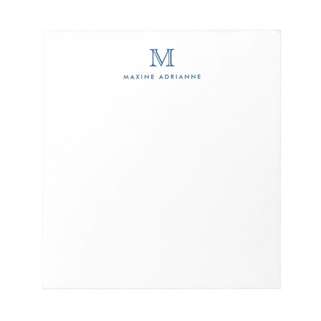 Bloc-note Classique Moderne Stylish Marine Bleu Monogramme i (Devant)