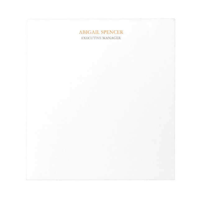 Bloc-note Classique Simple Clean Professionnel (Devant)