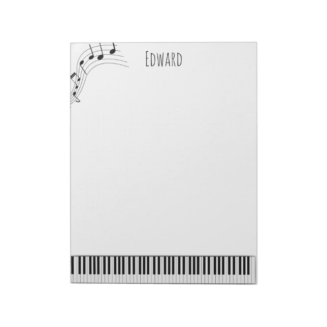 Bloc-note Clavier de piano et notes musicales (Tourné)