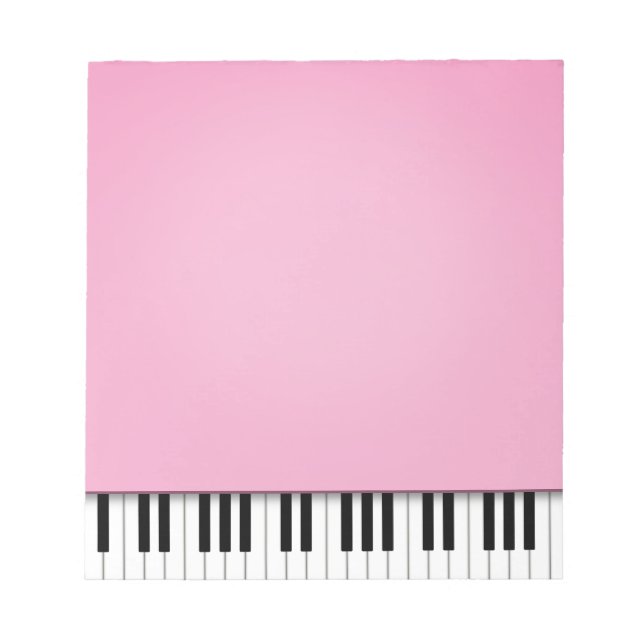 Bloc-note Clavier de piano Joli rose 5,5x6 (Devant)