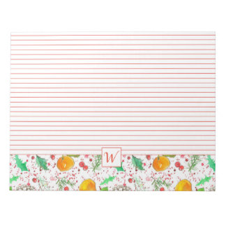 Bloc-note Clementines Cranberries Pine Cônes Monogramme