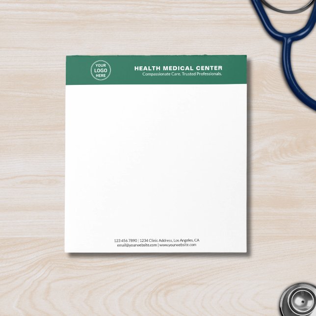Bloc-note Clinique Médicale de Santé Green Professionnelle (Medical Healthcare Clinic Green Professional Notepad)
