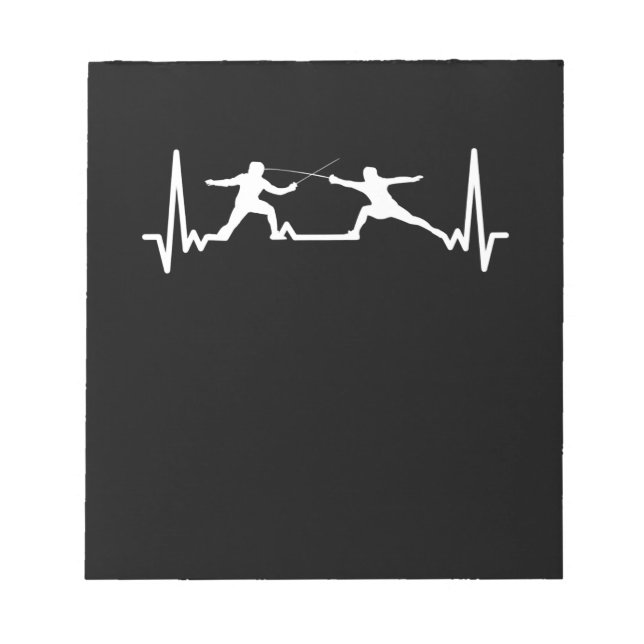 Bloc-note Clôture Jeu joueur fencer sport cardiogramme clôtu (Devant)