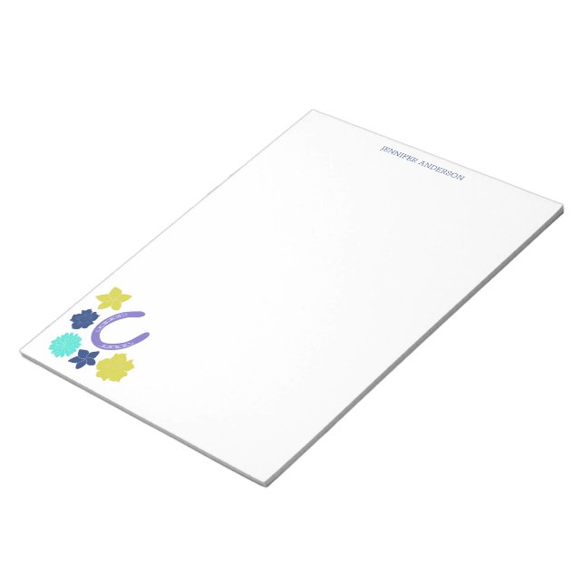 Bloc-note Clou à cheval Floral Horseback équitation Bloc-not (Incliné)