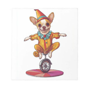 Bloc-note Clown Chihuahua � Drôle de chien de cirque
