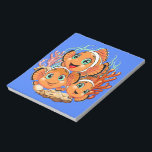 Bloc-note Clown fish Cartoon cute Family Underwater<br><div class="desc">Cute and Joyful little Clownfish Cartoon Characters swimming together on underwater Coral Reef Background. Original Vector Illustration Copyright BluedarkArt.</div>