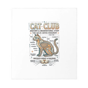 Bloc-note Club Chat Anatomie du Chat Diagramme Scientifique