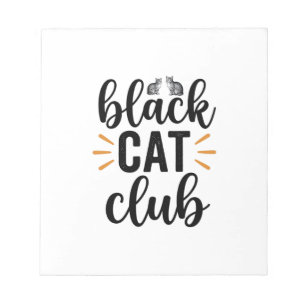 Bloc-note Club Chat Noir Design Vector Amateur de Chat Vinta