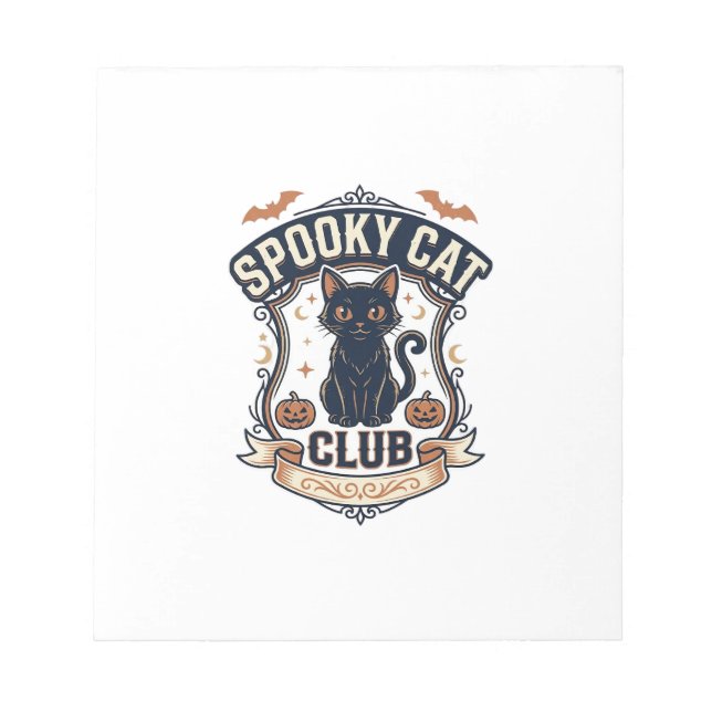 Bloc-note Club de chat effrayant Chat Halloween Chat effraya (Devant)