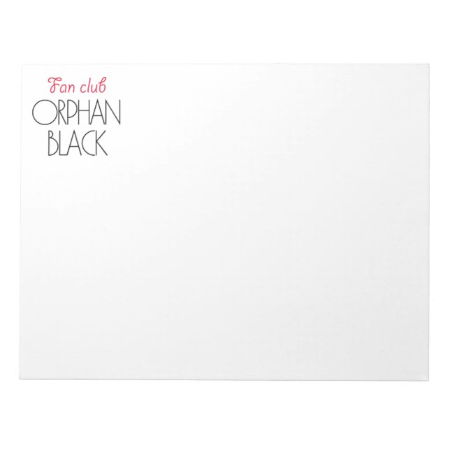 Bloc-note Club de fans de Orphan black (Devant)