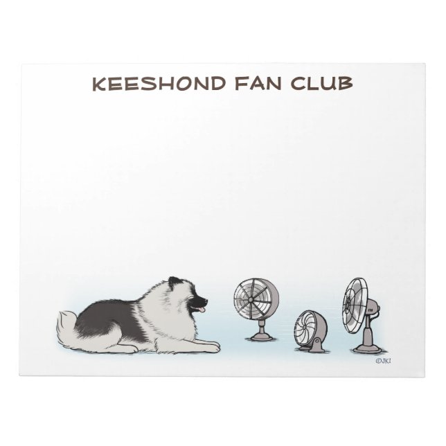 Bloc-note Club de fans Keeshond - Chien heureux avec texte p (Devant)
