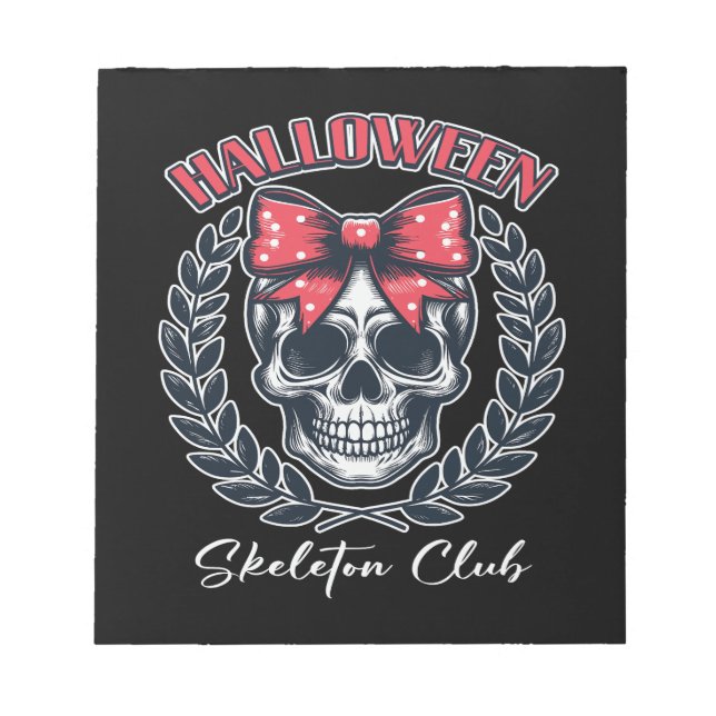 Bloc-note Club de squelettes d'Halloween (Devant)