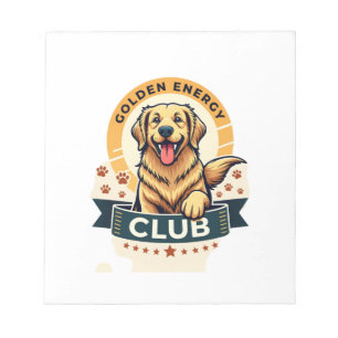 Bloc-note Club Énergie Dorée Golden Retriever Vintage Chien 