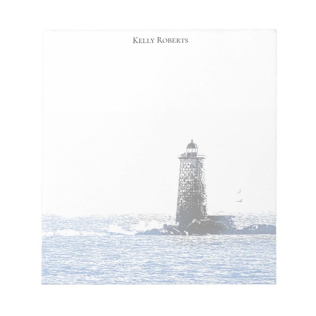 Bloc-note Coastal Lighthouse & Atlantic Ocean Nautical Theme (Devant)