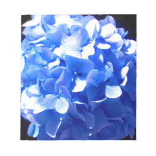 Bloc-note Cobalt bleu floral élégant bleu hydrangées