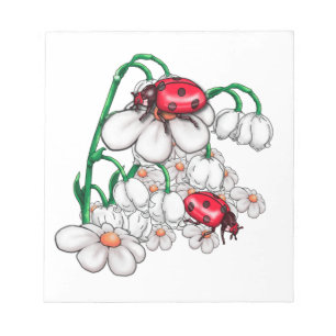 Bloc-note coccinelle sur les planchers