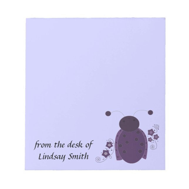 Bloc-note Coccinelle Violette Fantaisiste (Devant)